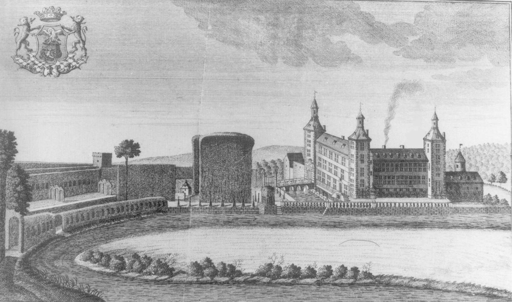 Gravure ancienne du château de Farciennes